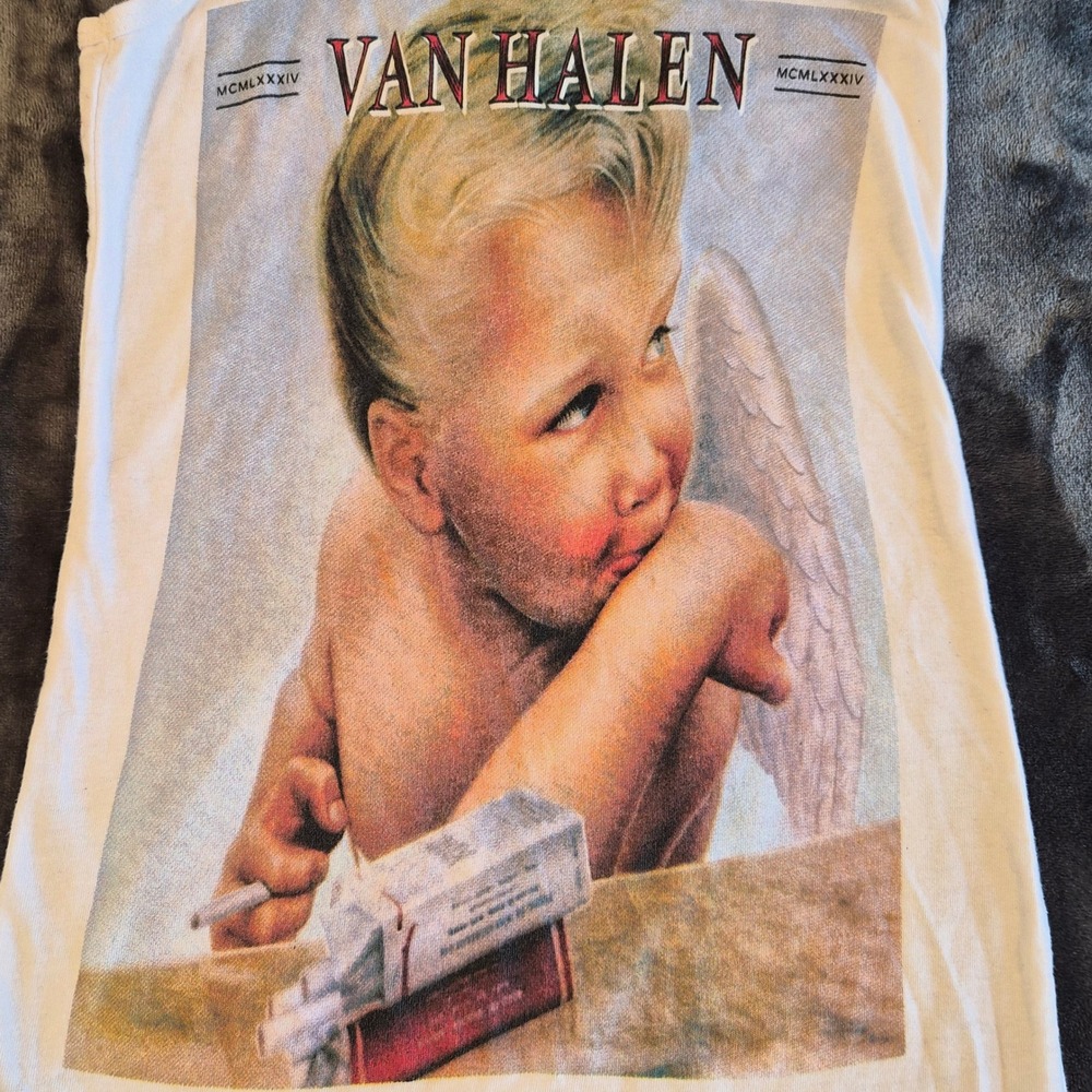 Reserved Van Halen 1984 Album Cover Graphic Racerback Tank Top White Small - Picture 2 of 5